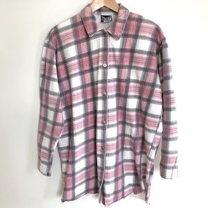 ITALIAN CLUB | Vintage 90’s Grunge Pink + Gray Flannel M/L